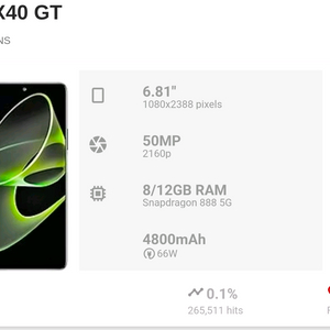 Honor X40 GT 휴대폰 144hz 스크린