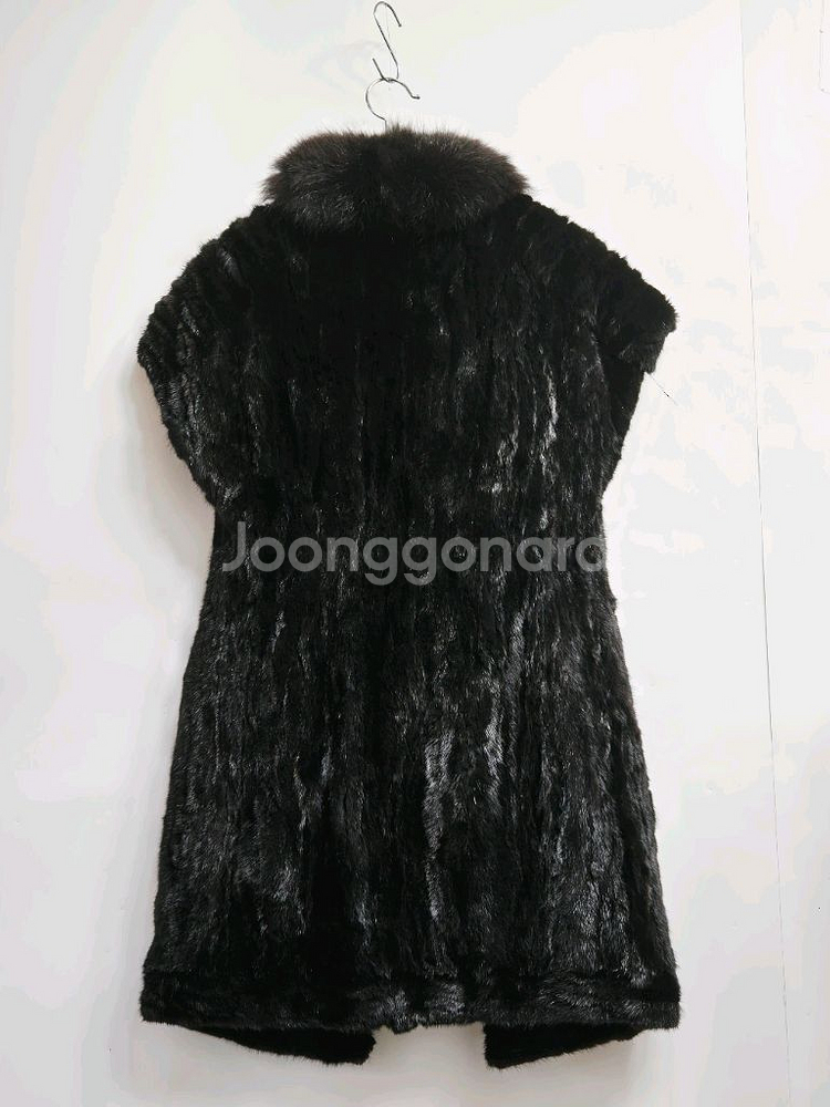 boho 블랙 밍크 롱 조끼 베스트--1