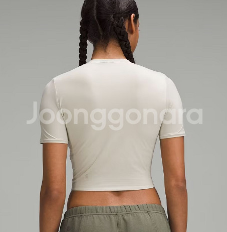 룰루레몬 Nulu 크루넥 크롭 티셔츠 XL--1