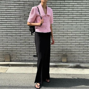 오르 오드리 트위드 자켓 핑크 m