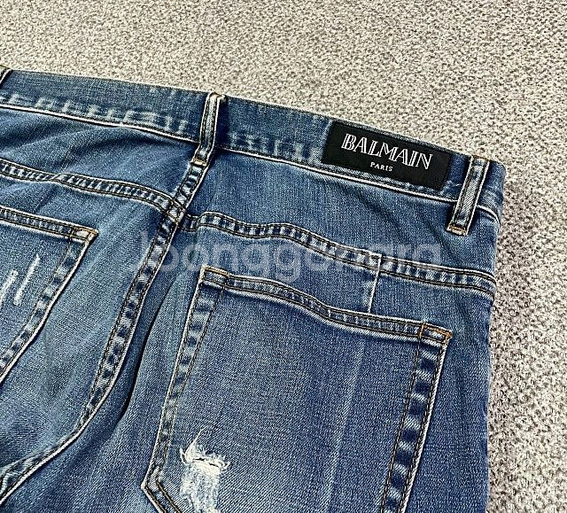 발망 바이커진 청바지 데님청바지 데님팬츠 34인치--3