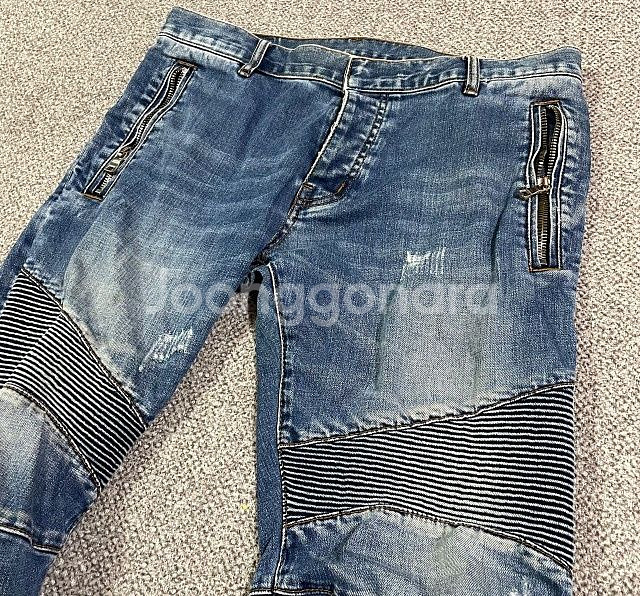 발망 바이커진 청바지 데님청바지 데님팬츠 34인치--1