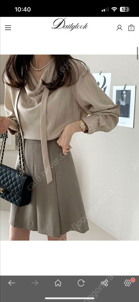 데일리룩 플리츠미니스커트--2