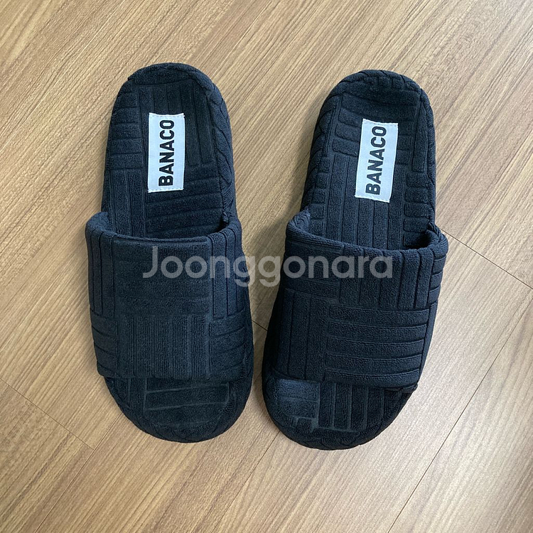 바나코 테리 룸슬리퍼 거실화 블랙--0