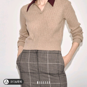 타임 울 블렌드 디테쳐블 칼라탑 마인 랑방 더캐시미어