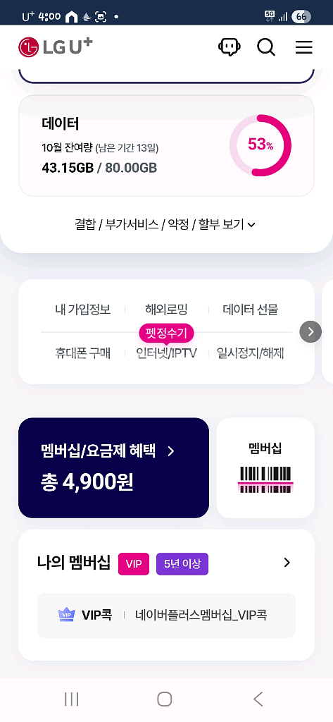 lg 유플러스 데이터 2기가--0