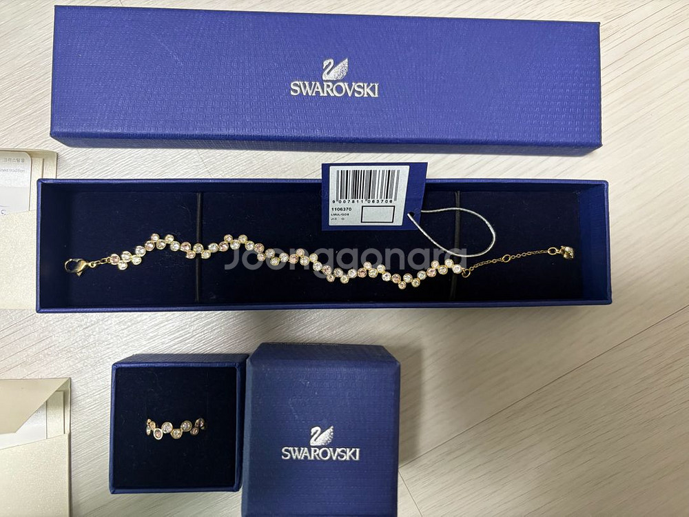 스와로브스키 팔찌 반지 세트--0