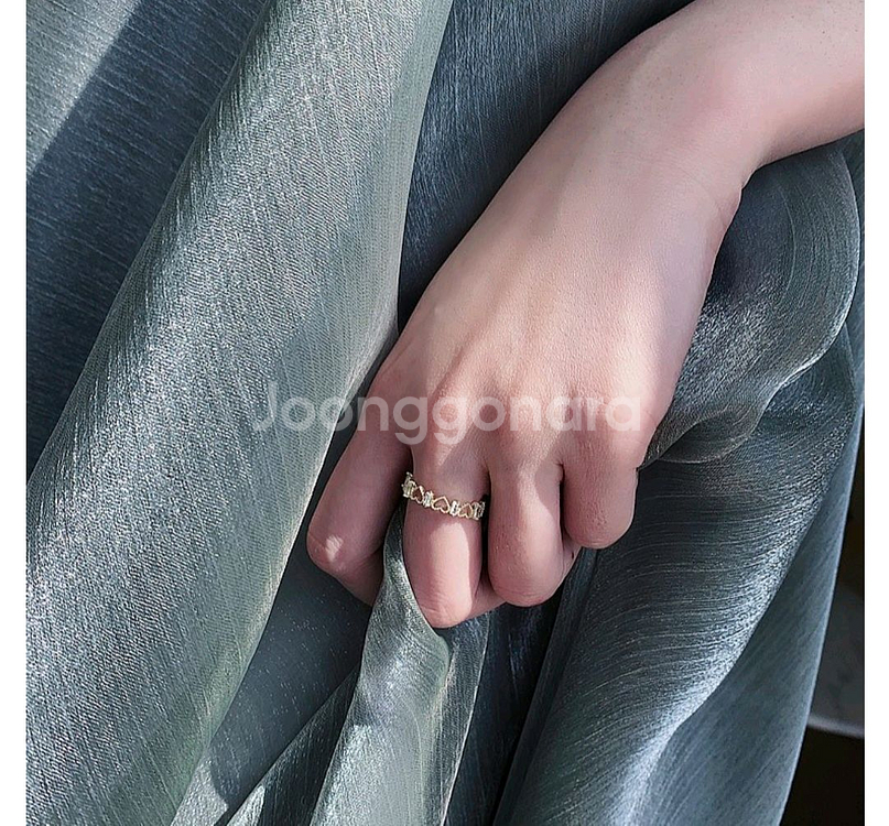 하트 큐빅 지르콘 악세사리 반지--6