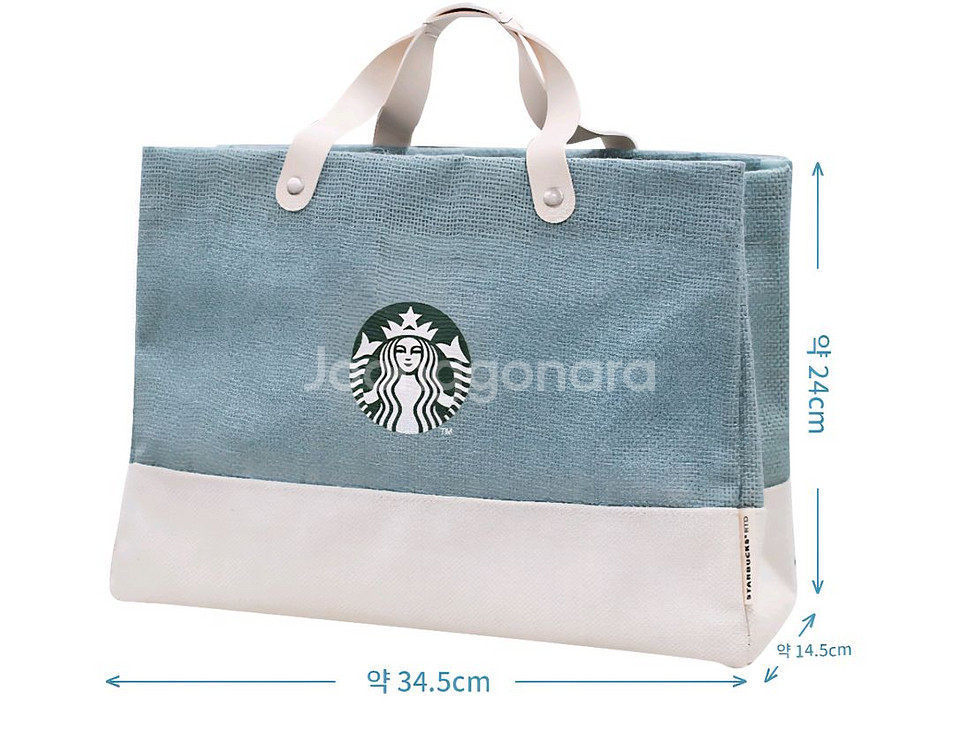 스타벅스 민트토트백--1