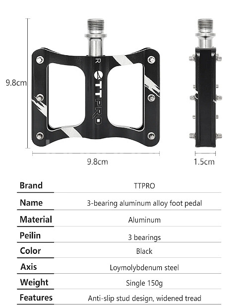 (새상품)자전거 페달 3베어링 고급 초경량 와이드--2