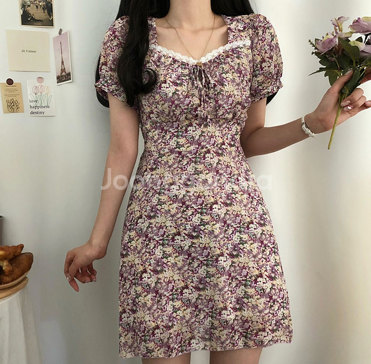 [새상품] 플라워 미니 원피스--1