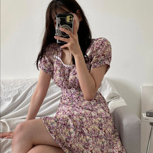 [새상품] 플라워 미니 원피스