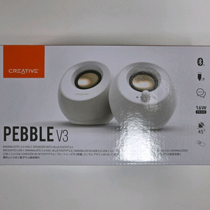 CREATIVE PEBBLE V3 화이트 스피커 새상품