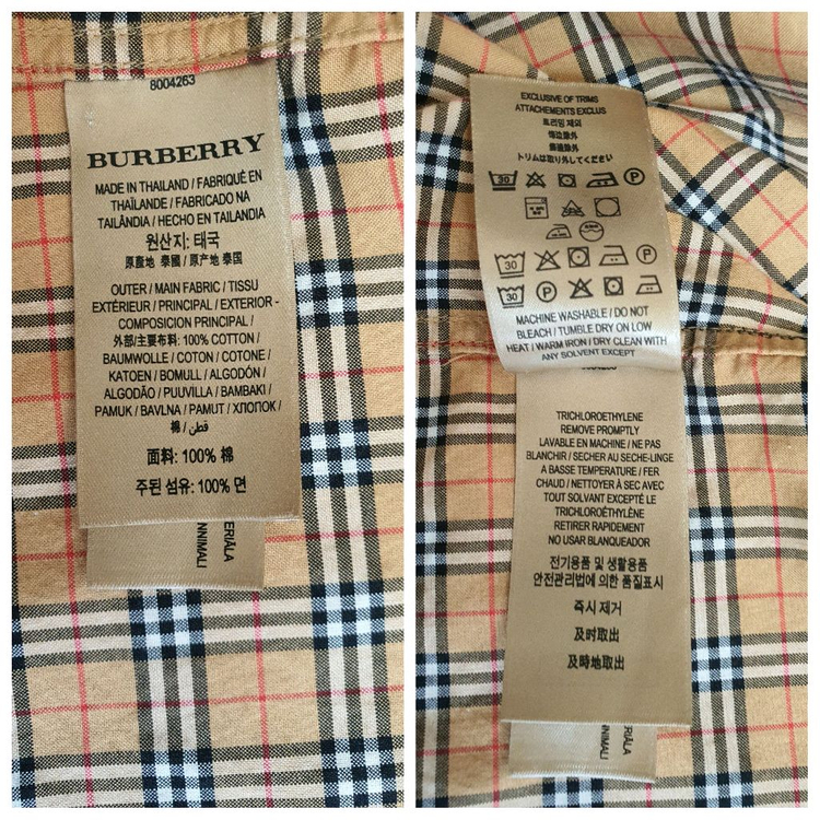 버버리 남성 체크 셔츠 8004263--8