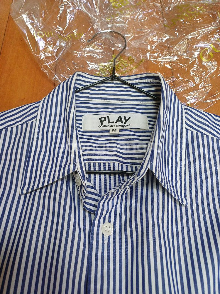 꼼데가르송 셔츠 스트라이프 블랙와펜 저렴하게 드립니다~--3