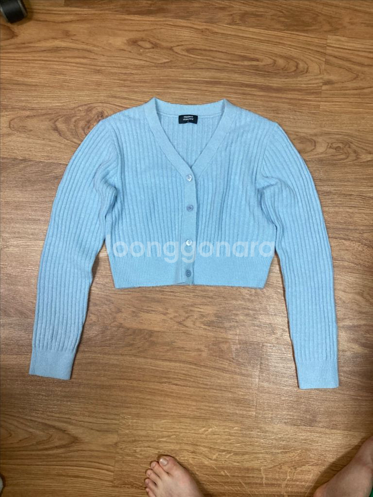 무신사 스탠다드 하늘색 가디건 M--2
