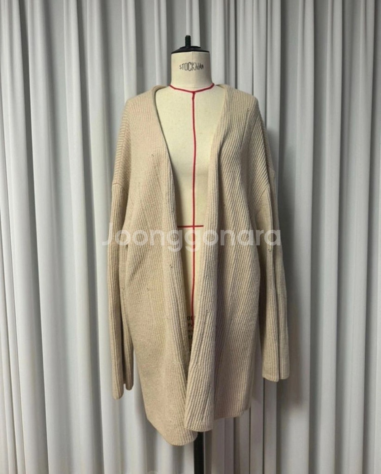 쟈니헤잇재즈 베이지 오버사이즈 디스트로이드 가디건--0