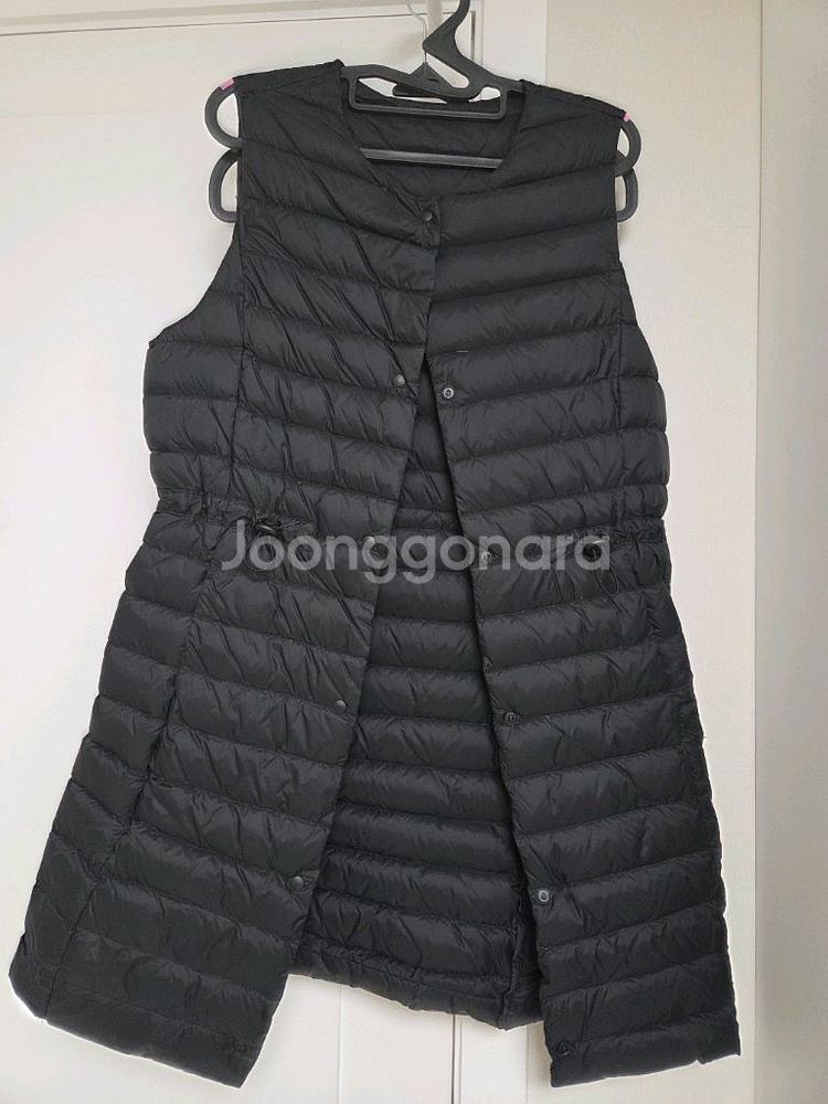 르꼬르망 덕다운 여성롱 패딩조끼 S사이즈--5