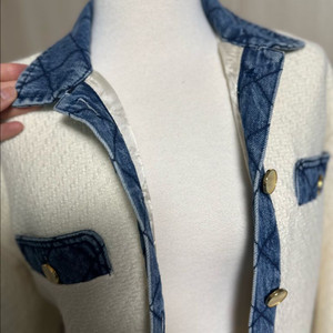 산드로 제니 데님 트위드 자켓