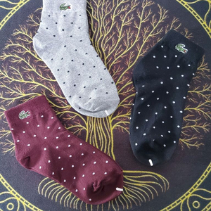 라코스테 자수 땡땡이 단목 양말(여성용)