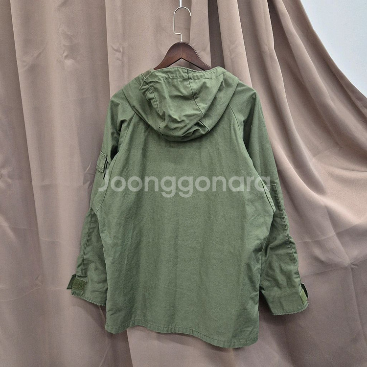 알파인더스트리 카키색 후드 야상 점퍼--2