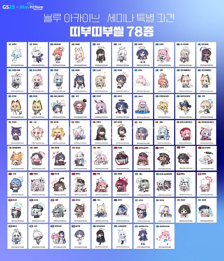 블루아카이브 GS 2차 띠부씰 판매 O 교환 X--0