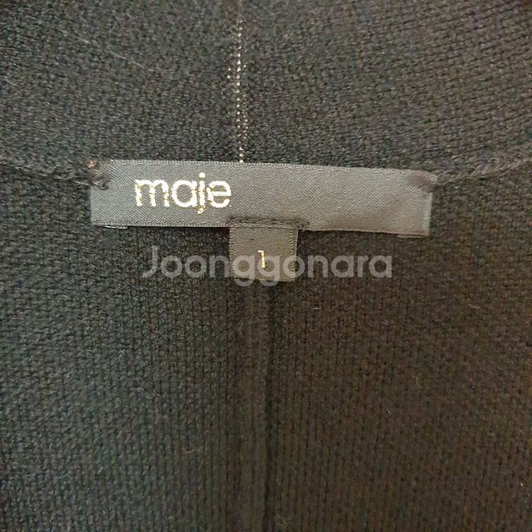 MAJE 마쥬 램스킨배색 오픈스타일 스트레이트핏 롱코트--6