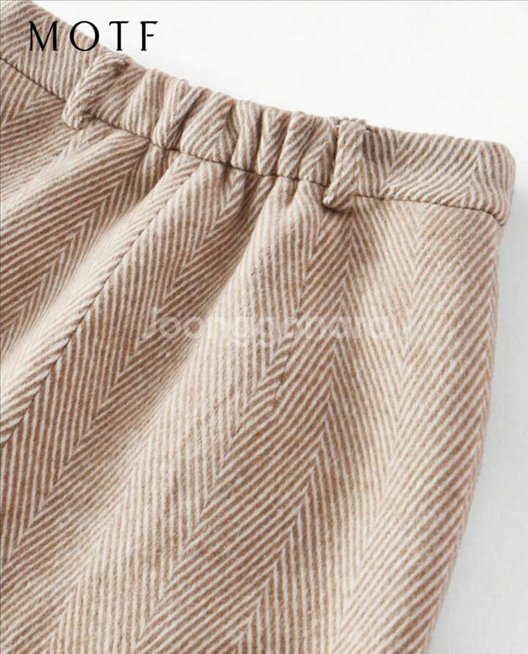 울 헤링본치마 택달린 새것 베이지브라운컬러--3