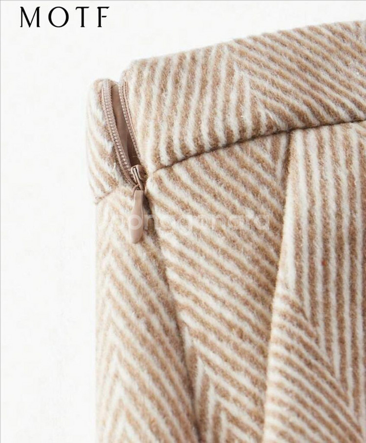 울 헤링본치마 택달린 새것 베이지브라운컬러--2