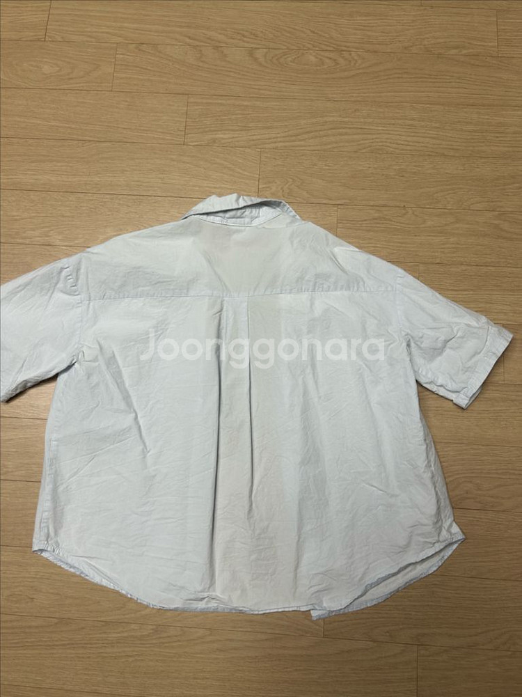 연하늘색 면 여성반팔셔츠--1