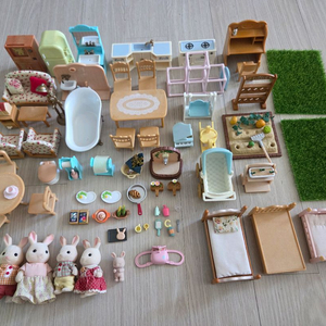 실바니안 불들어오는 2층집+ 살림살이 소품들