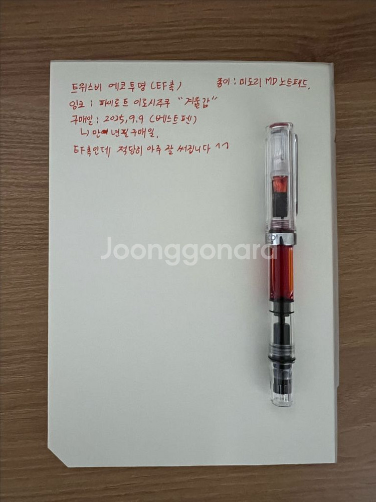 트위스비 에코 투명 (EF촉) 만년필 팝니다.--1