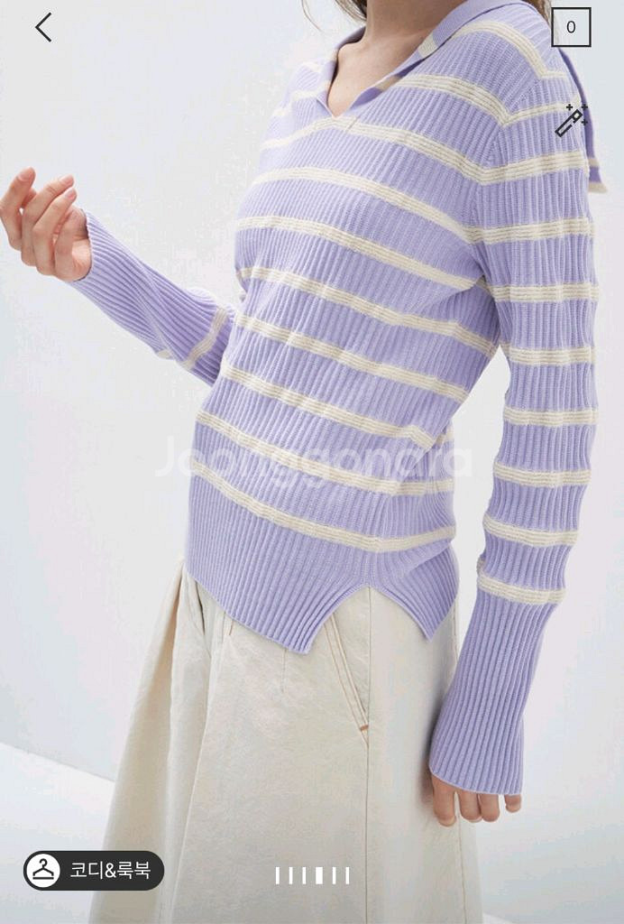마인 세일러 칼라 컬러라인 니트탑 랑방 타임 더캐시미어--1