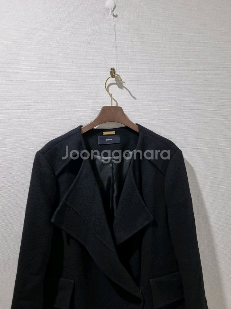 시스템 모캐시미어 코트 블랙--3