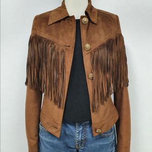 프린지자켓 비건 스웨이드 수술자켓 보헤미안 테슬 자켓