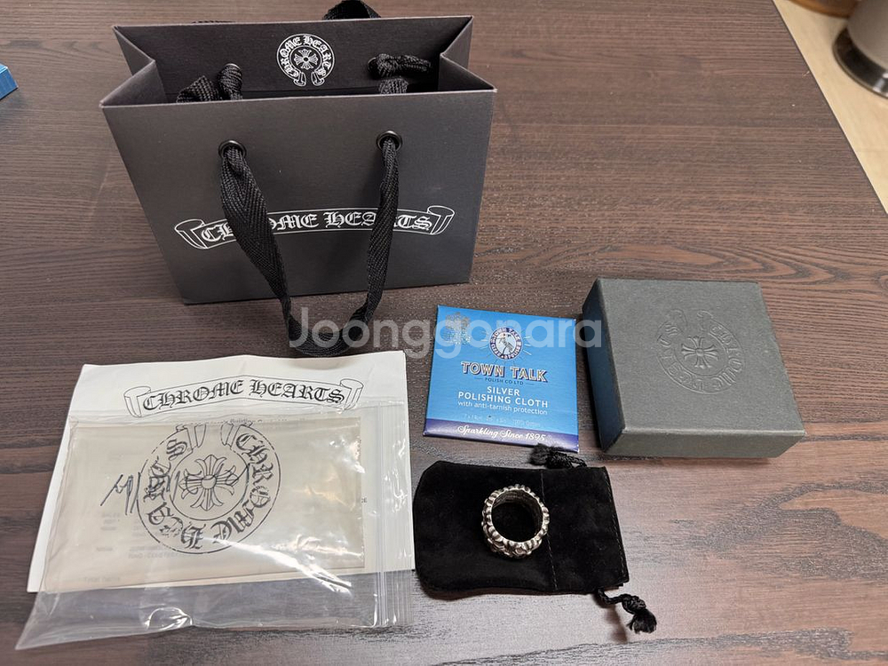 정품 크롬하츠 세메터리 라운드링 US11--2