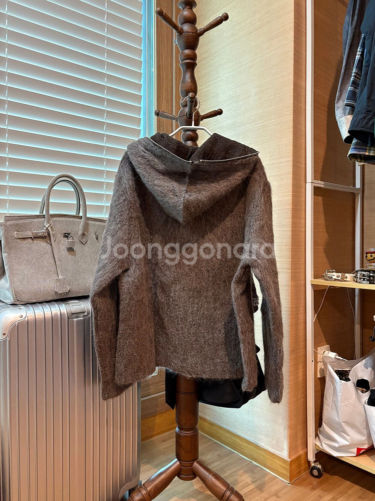 48 ] 아워레가시 슈렁큰 모헤어 후드 자켓--1