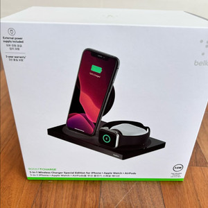 벨킨 무선충전기 3-in-1 블랙