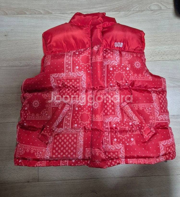 아워 페이즐리 패딩조끼 레드 js(쥬니어스몰사이즈)--2