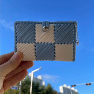 핸드메이드 체크보드 카드지갑