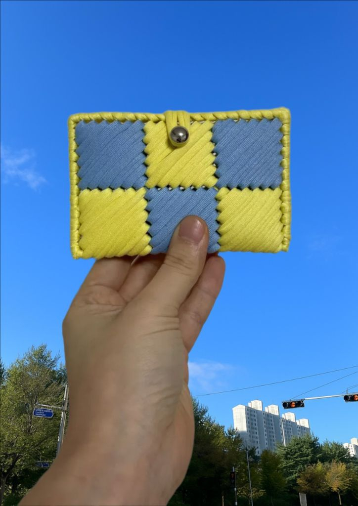 핸드메이드 체크보드 카드지갑--3