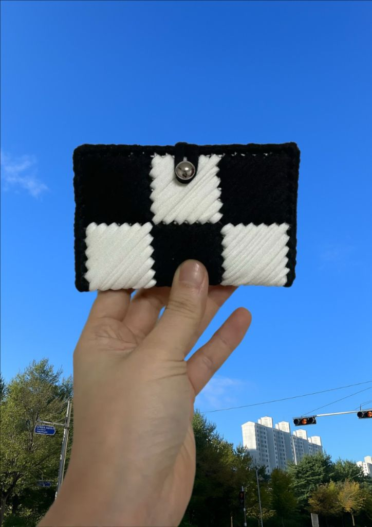 핸드메이드 체크보드 카드지갑--4