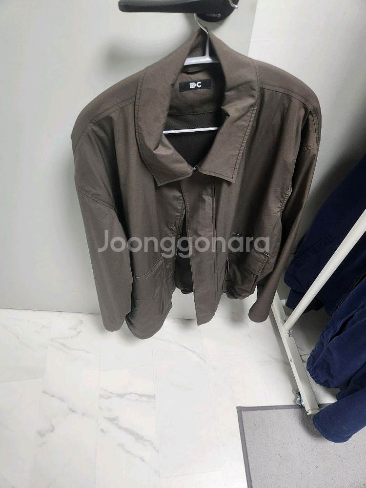 유니클로 코튼쇼트 블루종 다크브라운 2XL--1