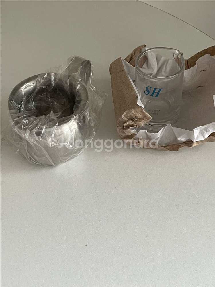 새상품) 스텐샷잔+유리시럽잔 일괄--0