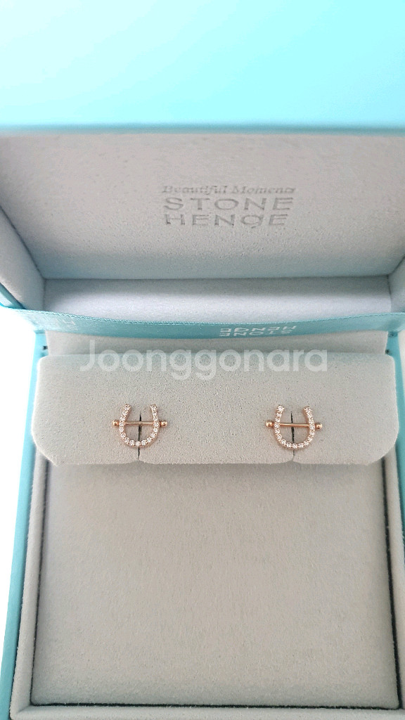 14k 스톤헨지 럭키유 귀걸이 P1405 로즈골--3