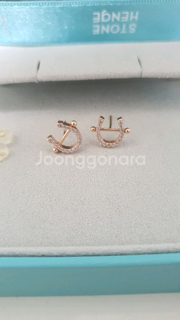 14k 스톤헨지 럭키유 귀걸이 P1405 로즈골--5