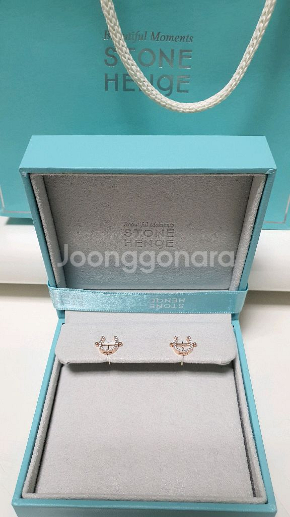 14k 스톤헨지 럭키유 귀걸이 P1405 로즈골--6