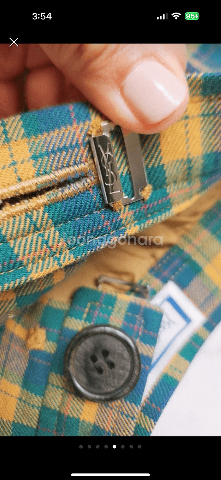 정품 입생로랑 플레어 플리츠 스커트 미사용--4