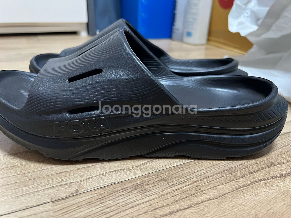 280)정품 새상품 호카 오라 리커버리 슬라이드3 블랙--3