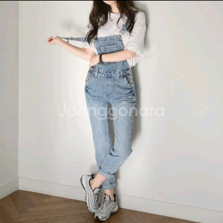 여성옷 데님 멜빵바지M--0